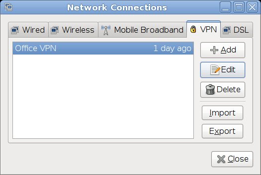 Network Connections - Click Edit VPN